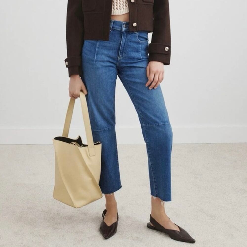 LE JEAN Pixie Ankle Fray Mid-Rise Jeans size 30